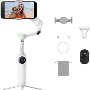 image:imageInsta360 Flow 2 Pro Vlog Bundle Grey  Foldable AI Phone Gimbal Track in 200 Apps with Apple DockKit 360 Pan Tracking Builtin TripodSelfie Stick Remote Control SpotlightBackpack MountSummit White  Vlog Bundle