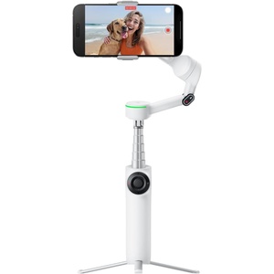 image:imageInsta360 Flow 2 Pro Vlog Bundle Grey  Foldable AI Phone Gimbal Track in 200 Apps with Apple DockKit 360 Pan Tracking Builtin TripodSelfie Stick Remote Control SpotlightBackpack MountSummit White