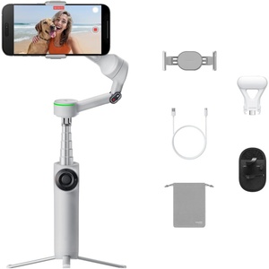 image:imageInsta360 Flow 2 Pro Vlog Bundle Grey  Foldable AI Phone Gimbal Track in 200 Apps with Apple DockKit 360 Pan Tracking Builtin TripodSelfie Stick Remote Control SpotlightBackpack MountStone Grey  Vlog Bundle