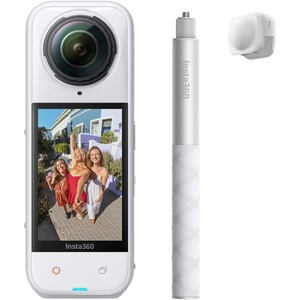 image:imageInsta360 X5 Photography Grip Bundle Waterproof 8K 360 Camera Leading Low Light Invisible Selfie Stick Effect Rugged and Replaceable Lens 3Hour Battery Builtin Wind Guard StabilizationSatin White