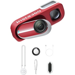 image:imageInsta360 GO 3S Retro Bundle Special Edition 128GB White  Small 4K Vlogging Camera HandsFree POV Cam Retro Filters 4K30fps Extra Bttery Lightweight Wearable Vlog Camera for Street amp Daily ShotsRed
