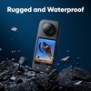 image:imageInsta360 X3 Starter Bundle  Waterproof 360 Action Camera with 12 Inch Sensor 57K 360 72MP 360 Photos Stabilisation 229 Touch Screen Vibration Feedback AI Editing Live StreamingMotorcycle Bundle