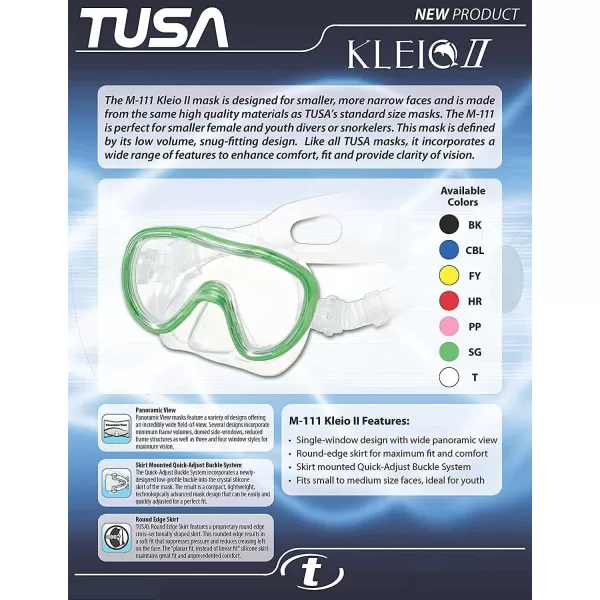 TUSA M-111 Mini Kleio II Scuba Diving Mask