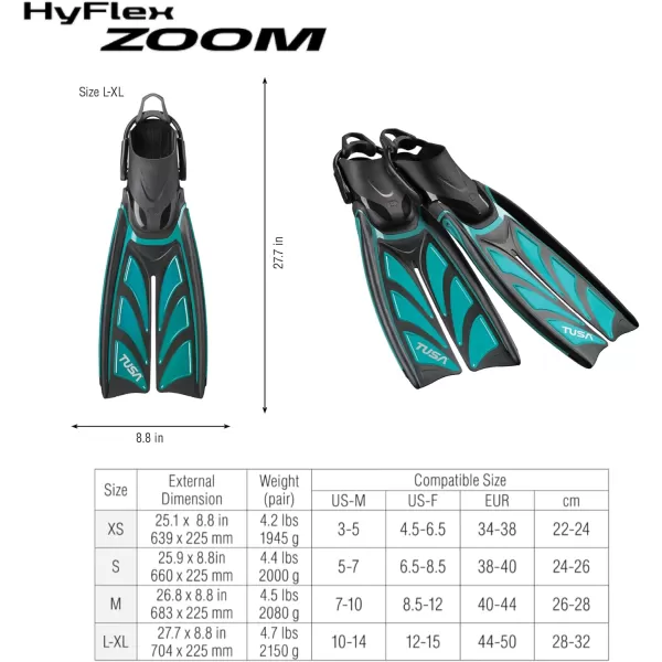 TUSA SF-0111 Hyflex Zoom Scuba Diving Fins