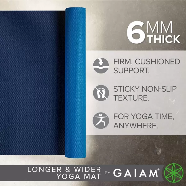 Gaiam Solid Color Yoga Mat, Non Slip Exercise &amp; Fitness Mat for All Types of Yoga, Pilates &amp; Floor Exercises)