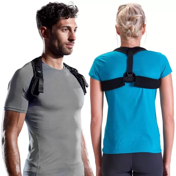 Gaiam Restore Posture Corrector for Women &amp; Men - Back Straightener Adjustable Straps Compact Brace Support for Clavicle, Neck, Shoulder, Invisible Pain Relief