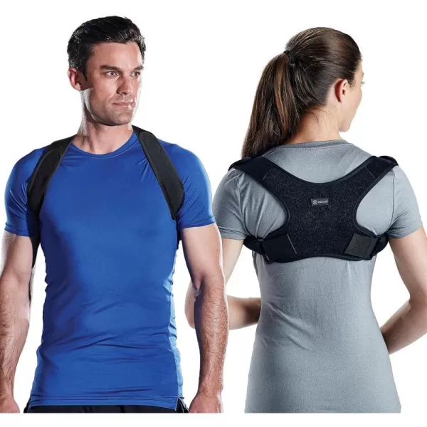 Gaiam Restore Posture Corrector for Women &amp; Men - Back Straightener Adjustable Straps Compact Brace Support for Clavicle, Neck, Shoulder, Invisible Pain Relief