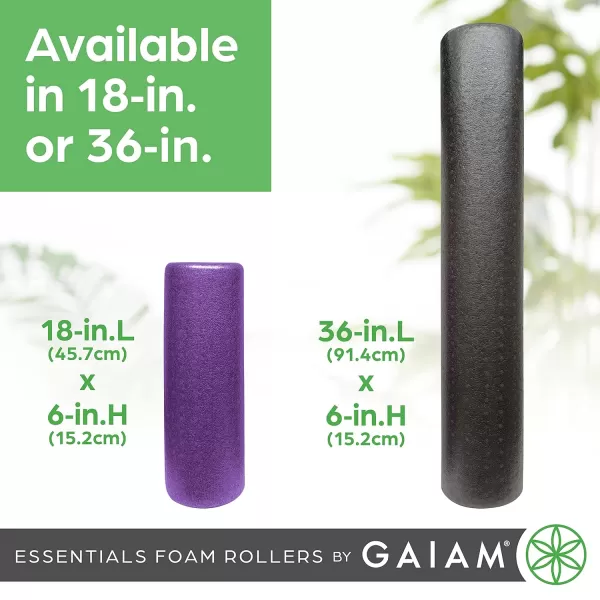 Gaiam Essentials Foam Roller, High Density Firm Deep Tissue Muscle Massager for Back Pain &amp; Sore Muscles