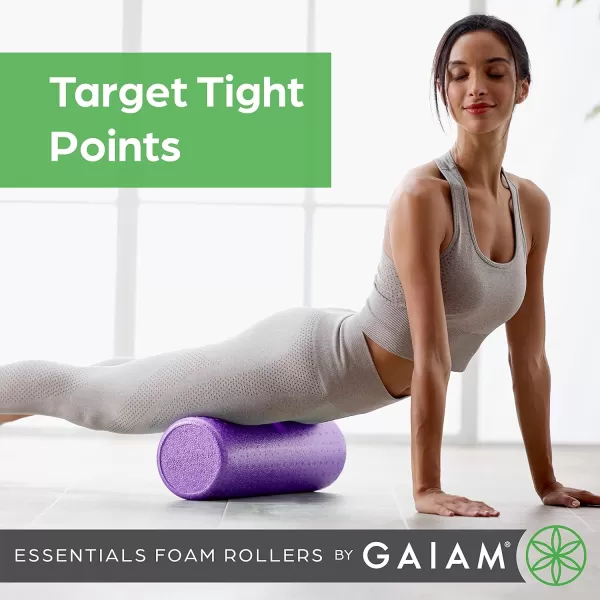 Gaiam Essentials Foam Roller, High Density Firm Deep Tissue Muscle Massager for Back Pain &amp; Sore Muscles