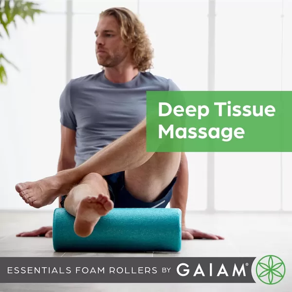 Gaiam Essentials Foam Roller, High Density Firm Deep Tissue Muscle Massager for Back Pain &amp; Sore Muscles