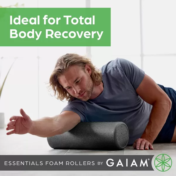 Gaiam Essentials Foam Roller, High Density Firm Deep Tissue Muscle Massager for Back Pain &amp; Sore Muscles