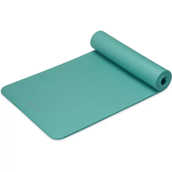 Gaiam Essentials Thick Yoga Mat Fitness &amp; Exercise Mat with Easy-Cinch Yoga Mat Carrier Strap, 72"L x 24"W x 2/5 Inch Thick