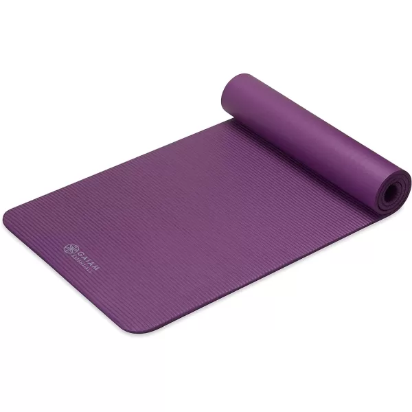 Gaiam Essentials Thick Yoga Mat Fitness &amp; Exercise Mat with Easy-Cinch Yoga Mat Carrier Strap, 72"L x 24"W x 2/5 Inch Thick