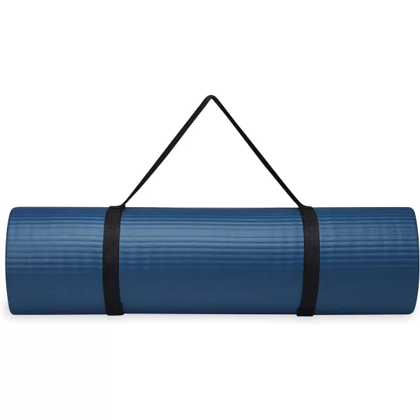 Gaiam Essentials Thick Yoga Mat Fitness &amp; Exercise Mat with Easy-Cinch Yoga Mat Carrier Strap, 72"L x 24"W x 2/5 Inch Thick