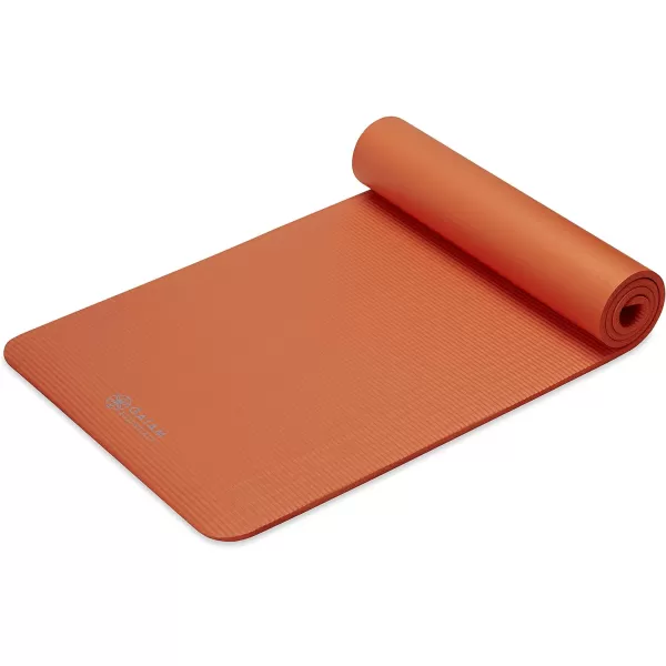 Gaiam Essentials Thick Yoga Mat Fitness &amp; Exercise Mat with Easy-Cinch Yoga Mat Carrier Strap, 72"L x 24"W x 2/5 Inch Thick