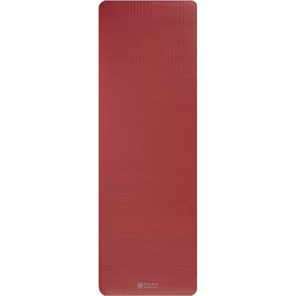 Gaiam Essentials Thick Yoga Mat Fitness &amp; Exercise Mat with Easy-Cinch Yoga Mat Carrier Strap, 72"L x 24"W x 2/5 Inch Thick