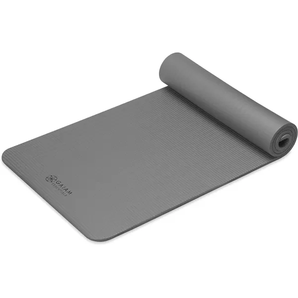 Gaiam Essentials Thick Yoga Mat Fitness &amp; Exercise Mat with Easy-Cinch Yoga Mat Carrier Strap, 72"L x 24"W x 2/5 Inch Thick