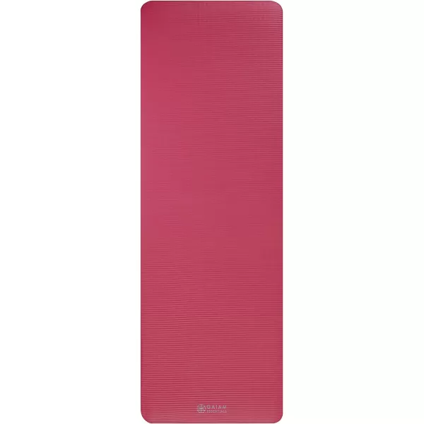 Gaiam Essentials Thick Yoga Mat Fitness &amp; Exercise Mat with Easy-Cinch Yoga Mat Carrier Strap, 72"L x 24"W x 2/5 Inch Thick