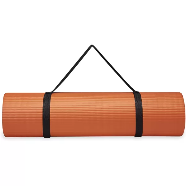 Gaiam Essentials Thick Yoga Mat Fitness &amp; Exercise Mat with Easy-Cinch Yoga Mat Carrier Strap, 72"L x 24"W x 2/5 Inch Thick