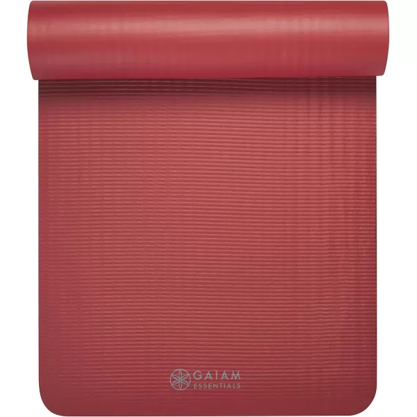 Gaiam Essentials Thick Yoga Mat Fitness &amp; Exercise Mat with Easy-Cinch Yoga Mat Carrier Strap, 72"L x 24"W x 2/5 Inch Thick