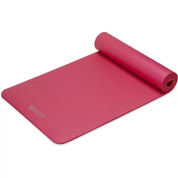 Gaiam Essentials Thick Yoga Mat Fitness &amp; Exercise Mat with Easy-Cinch Yoga Mat Carrier Strap, 72"L x 24"W x 2/5 Inch Thick