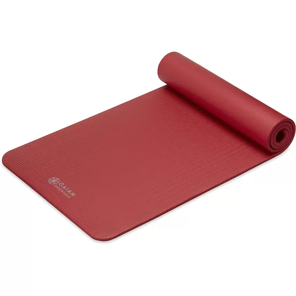 Gaiam Essentials Thick Yoga Mat Fitness &amp; Exercise Mat with Easy-Cinch Yoga Mat Carrier Strap, 72"L x 24"W x 2/5 Inch Thick