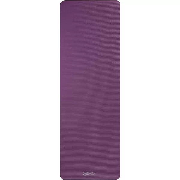 Gaiam Essentials Thick Yoga Mat Fitness &amp; Exercise Mat with Easy-Cinch Yoga Mat Carrier Strap, 72"L x 24"W x 2/5 Inch Thick