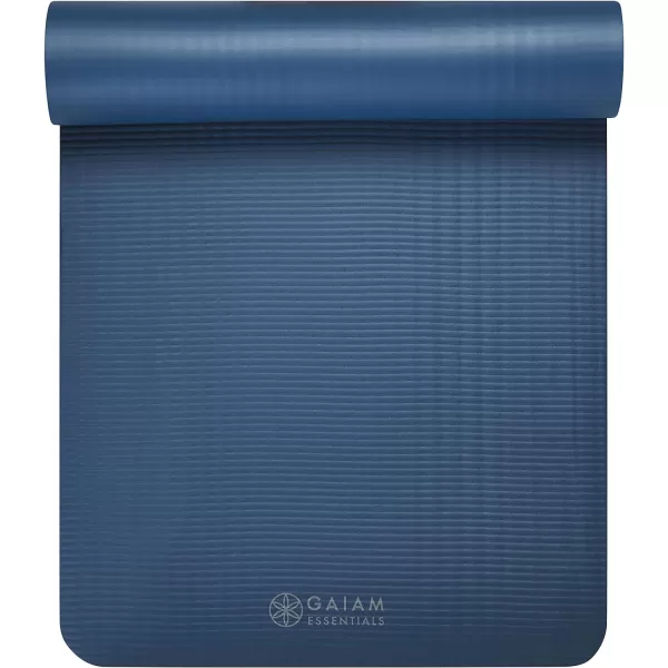 Gaiam Essentials Thick Yoga Mat Fitness &amp; Exercise Mat with Easy-Cinch Yoga Mat Carrier Strap, 72"L x 24"W x 2/5 Inch Thick