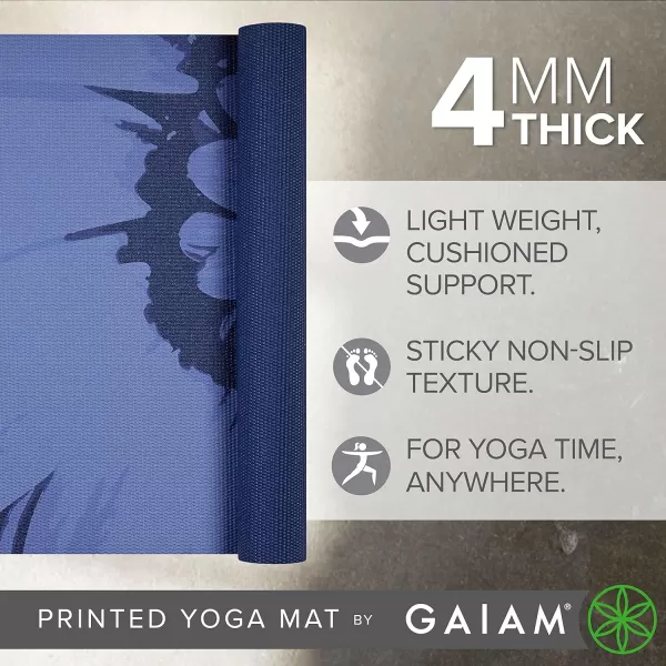 Gaiam Print Yoga Mat, Non Slip Exercise &amp; Fitness Mat for All Types of Yoga, Pilates &amp; Floor Exercises