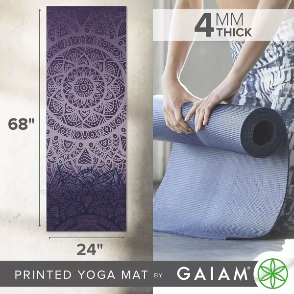 Gaiam Print Yoga Mat, Non Slip Exercise &amp; Fitness Mat for All Types of Yoga, Pilates &amp; Floor Exercises