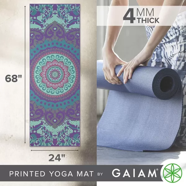 Gaiam Print Yoga Mat, Non Slip Exercise &amp; Fitness Mat for All Types of Yoga, Pilates &amp; Floor Exercises