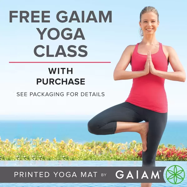 Gaiam Print Yoga Mat, Non Slip Exercise &amp; Fitness Mat for All Types of Yoga, Pilates &amp; Floor Exercises