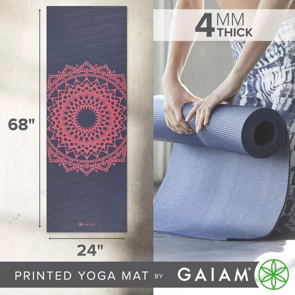 Gaiam Print Yoga Mat, Non Slip Exercise &amp; Fitness Mat for All Types of Yoga, Pilates &amp; Floor Exercises