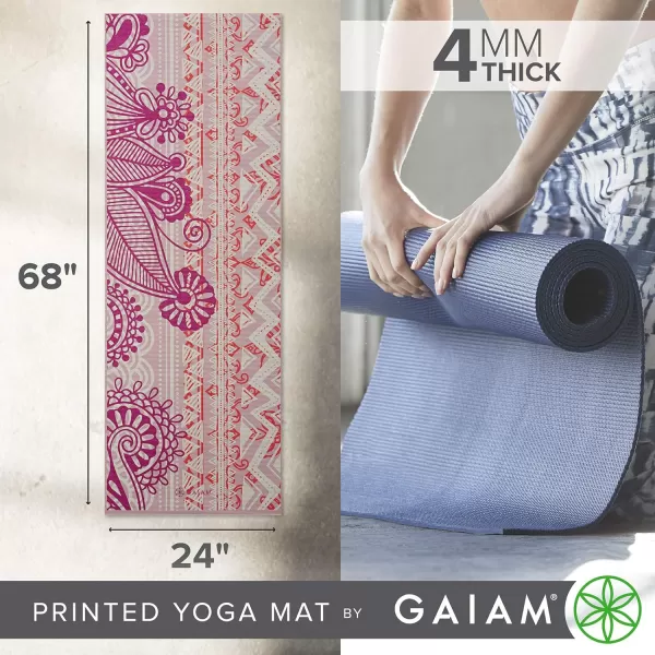 Gaiam Print Yoga Mat, Non Slip Exercise &amp; Fitness Mat for All Types of Yoga, Pilates &amp; Floor Exercises