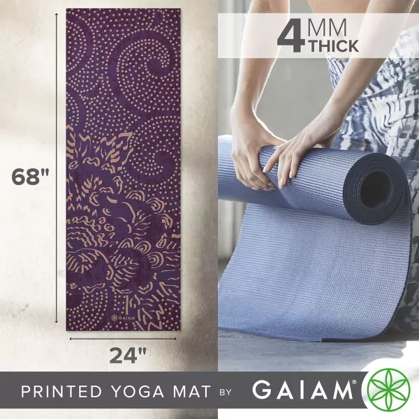 Gaiam Print Yoga Mat, Non Slip Exercise &amp; Fitness Mat for All Types of Yoga, Pilates &amp; Floor Exercises