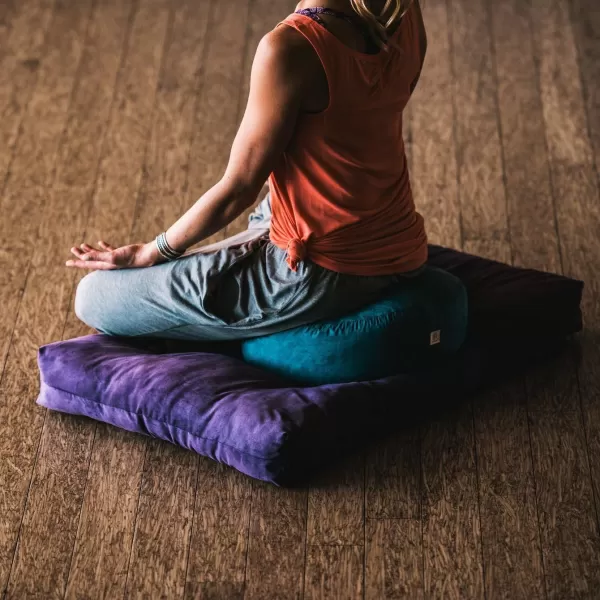 Gaiam Zabuton Meditation Cushion - Yoga Pillow Designed for Comfort During Meditation - Soft and Thick Floor Pillow for Pressure Relief - Machine Washable Cover - 35" L x 24" W x 4" H