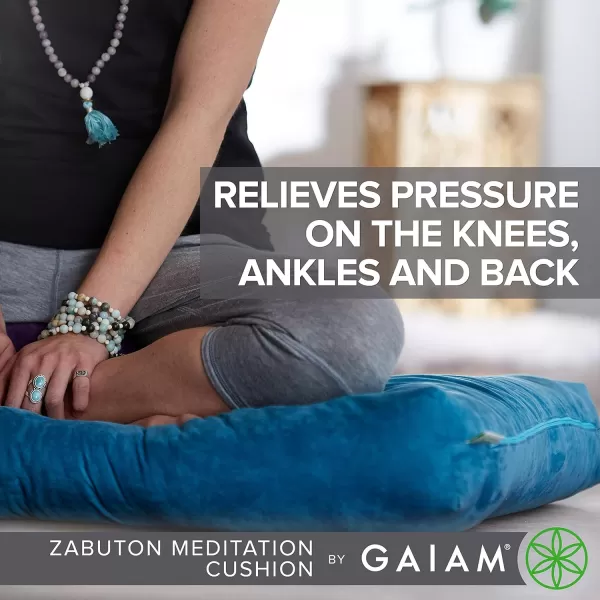 Gaiam Zabuton Meditation Cushion - Yoga Pillow Designed for Comfort During Meditation - Soft and Thick Floor Pillow for Pressure Relief - Machine Washable Cover - 35" L x 24" W x 4" H