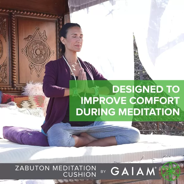 Gaiam Zabuton Meditation Cushion - Yoga Pillow Designed for Comfort During Meditation - Soft and Thick Floor Pillow for Pressure Relief - Machine Washable Cover - 35" L x 24" W x 4" H