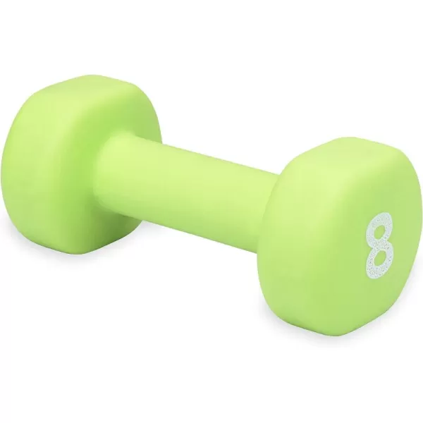 Dumbbell Hand Weight  - Neoprene Coated Exercise &amp; Fitness Dumbbell for Home Gym Equipment Workouts Strength Training Free Weights for Women, Men  Green | 8-Pound)