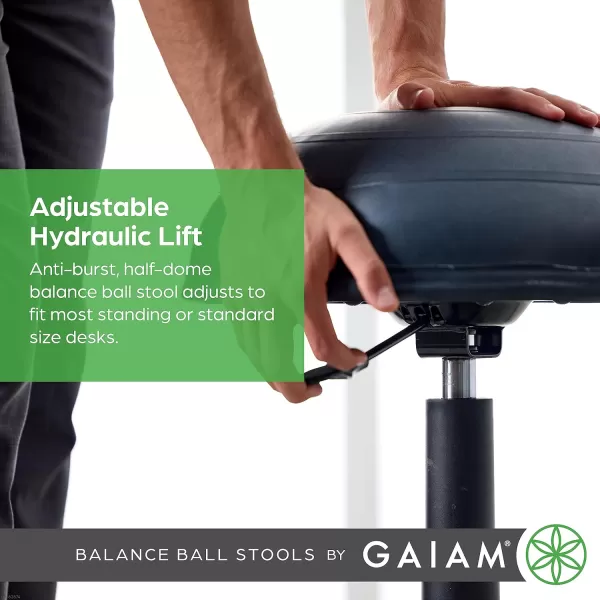 Gaiam Balance Ball Chair Stool, Half-Dome Stability Ball Adjustable Tall Office