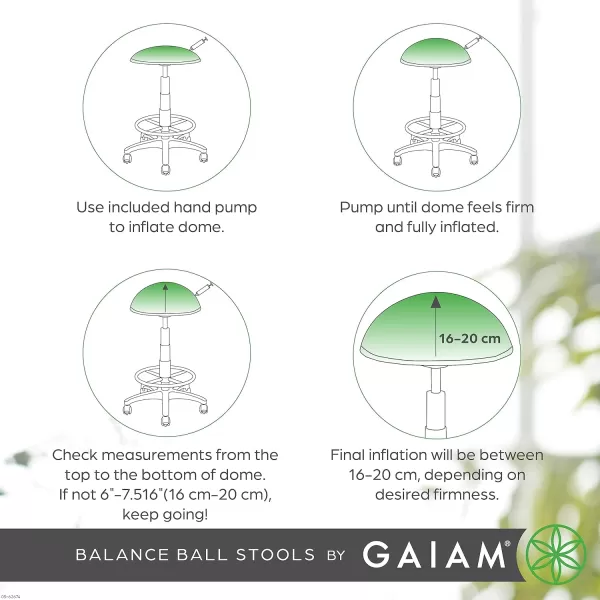 Gaiam Balance Ball Chair Stool, Half-Dome Stability Ball Adjustable Tall Office