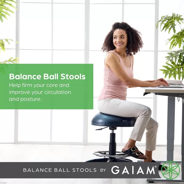 Gaiam Balance Ball Chair Stool, Half-Dome Stability Ball Adjustable Tall Office