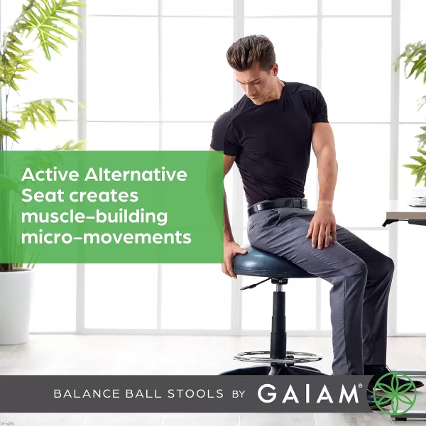 Gaiam Balance Ball Chair Stool, Half-Dome Stability Ball Adjustable Tall Office