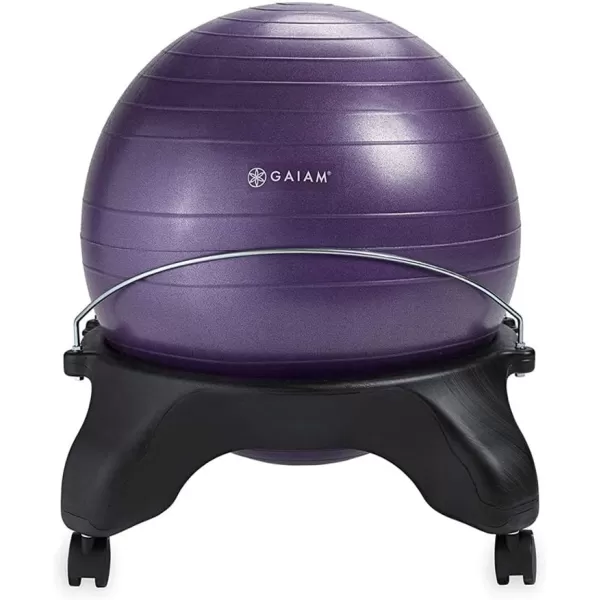 Gaiam Classic Backless Balance Ball Chair – Exercise Stability Yoga Ball Premium Ergonomic Chair for Home and Office Desk with Air Pump, Exercise Guide and Satisfaction Guarantee