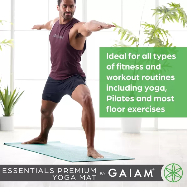 Gaiam Essentials Premium Yoga Mat with Yoga Mat Carrier Sling 