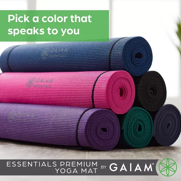 Gaiam Essentials Premium Yoga Mat with Yoga Mat Carrier Sling 