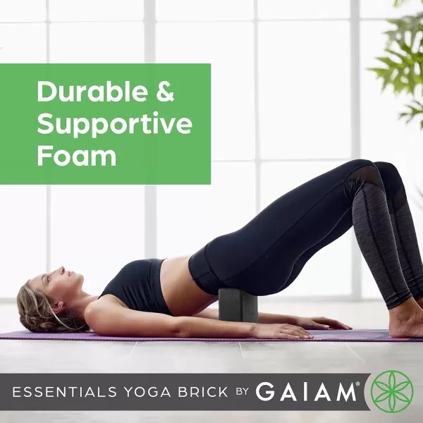 Gaiam Essentials Yoga Brick | Sold as Single Block | EVA Foam Block Accessories for Yoga