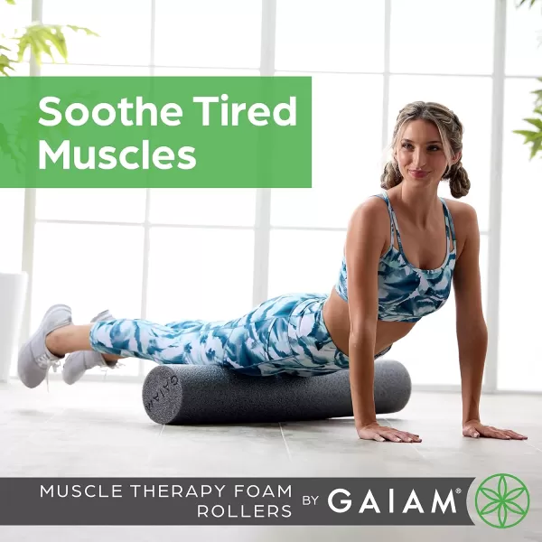 Gaiam Restore Foam Roller for Muscle Massage - Deep Tissue Muscle Massager for Sore Muscles &amp; Stimulation - Total Body Pain Relief, Back, Neck, Foot, Calf, Leg, Arm )