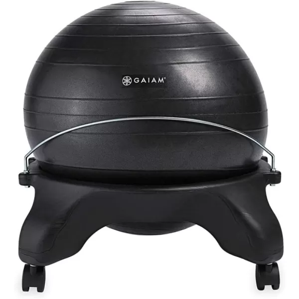 Gaiam Classic Backless Balance Ball Chair – Exercise Stability Yoga Ball Premium Ergonomic Chair for Home and Office Desk with Air Pump, Exercise Guide and Satisfaction Guarantee