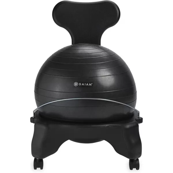 Gaiam Classic Balance Ball Chair – Exercise Stability Yoga Ball Premium Ergonomic Chair for Home and Office Desk with Air Pump, Exercise Guide and Satisfaction Guarantee